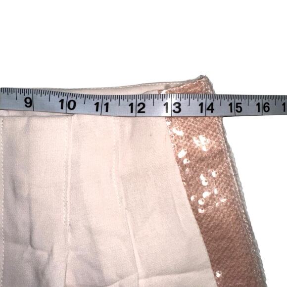NWOT Cinq A Sept Ruthy Side Sequin Stripe Blush Pink Pleated Front Pants 4 - Picture 7 of 9